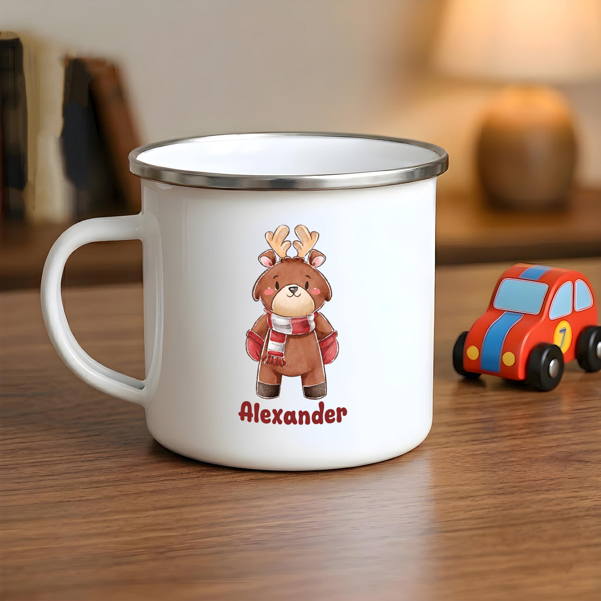 Personalized Kids Stainless Steel Camp Cup, Custom Name Winter Animal Mug