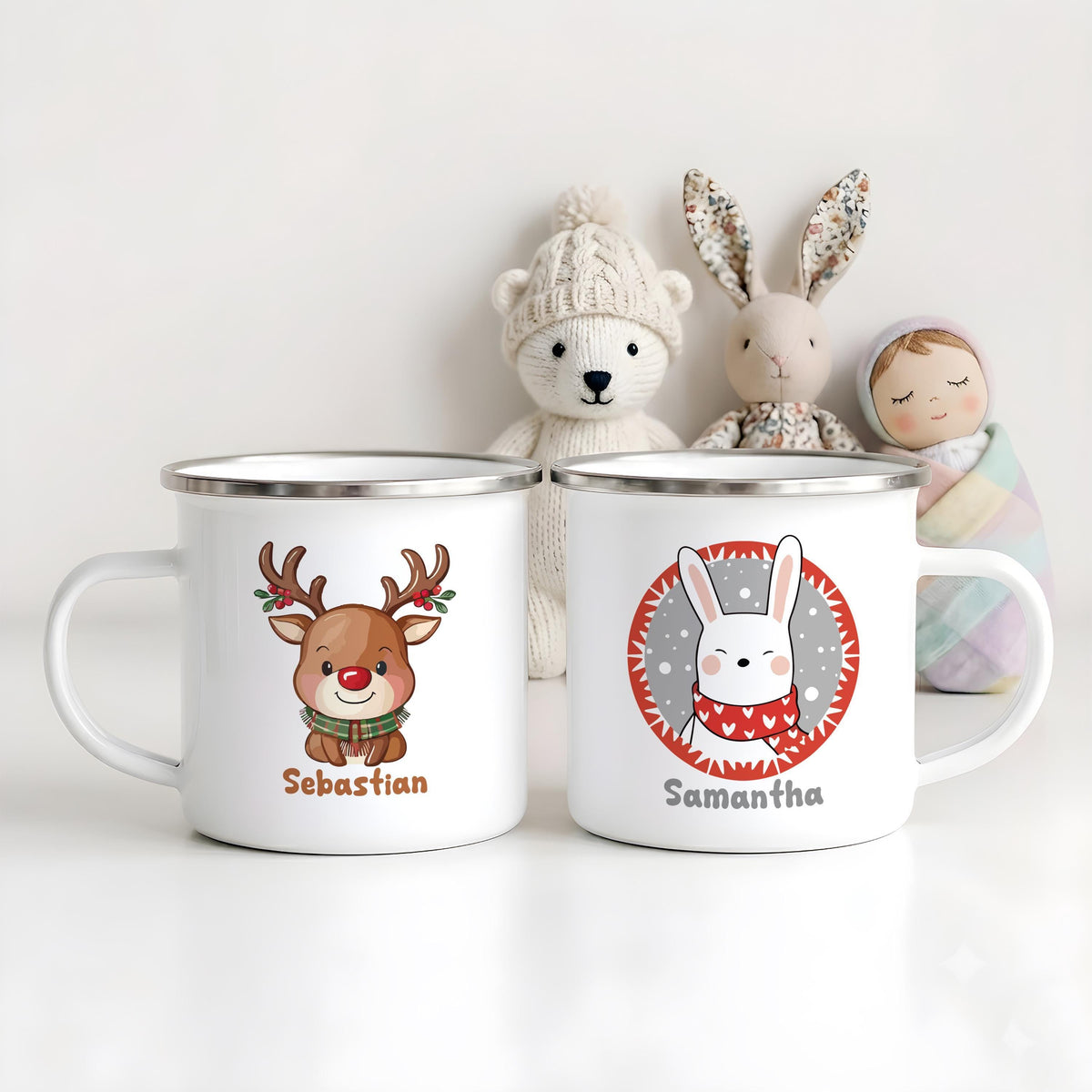 Personalized Kids Stainless Steel Camp Cup, Custom Name Winter Animal Mug
