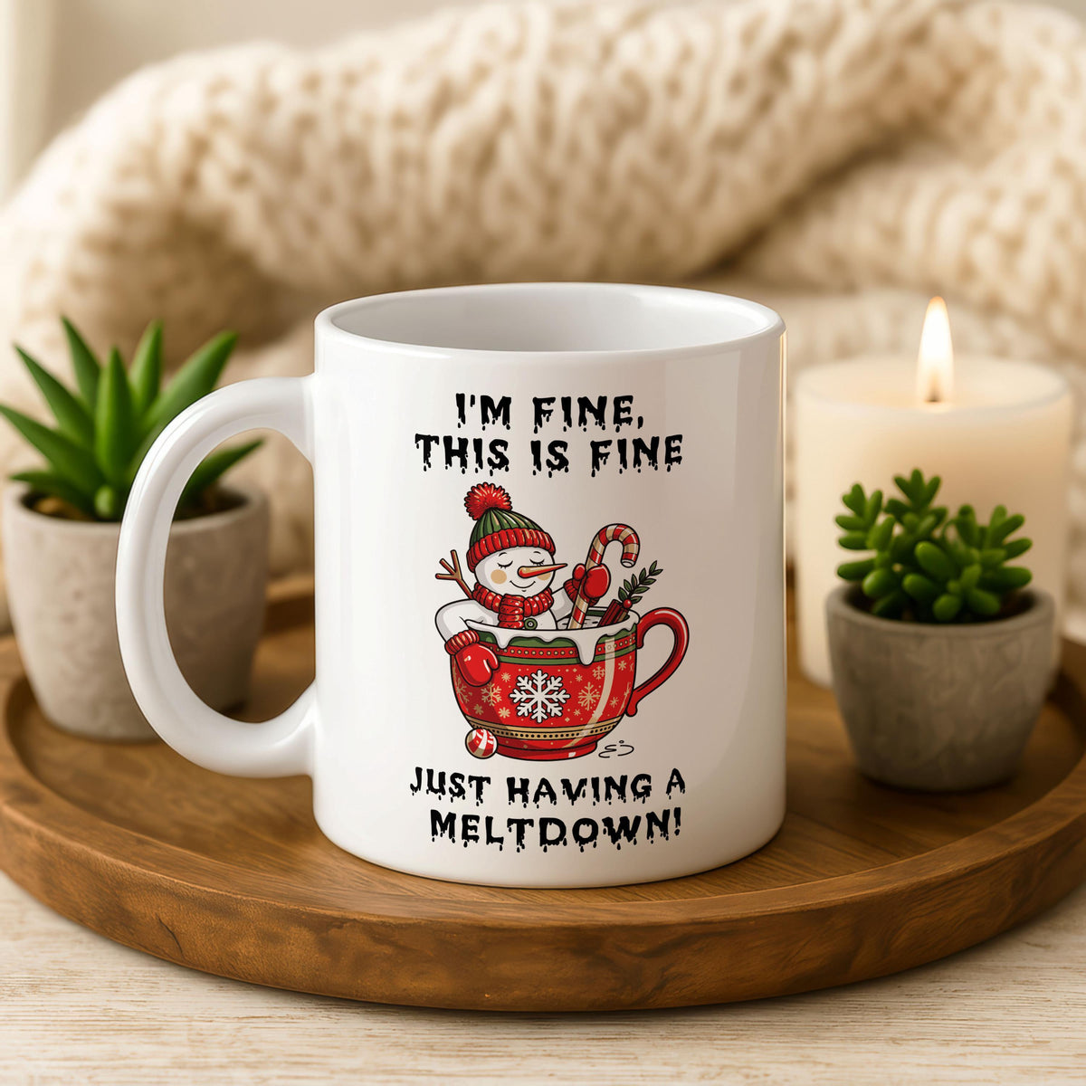 Funny Snowman Coffee Mug, Christmas Meltdown Humor Cup