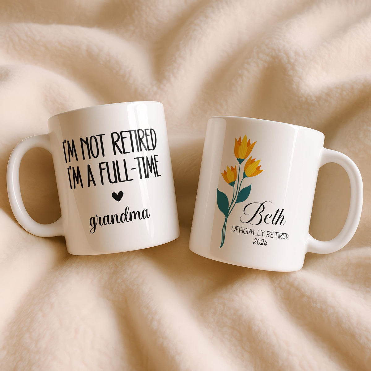 Full-Time Grandma Mug, Personalized Nana Coffee Cup, Retirement Gift
