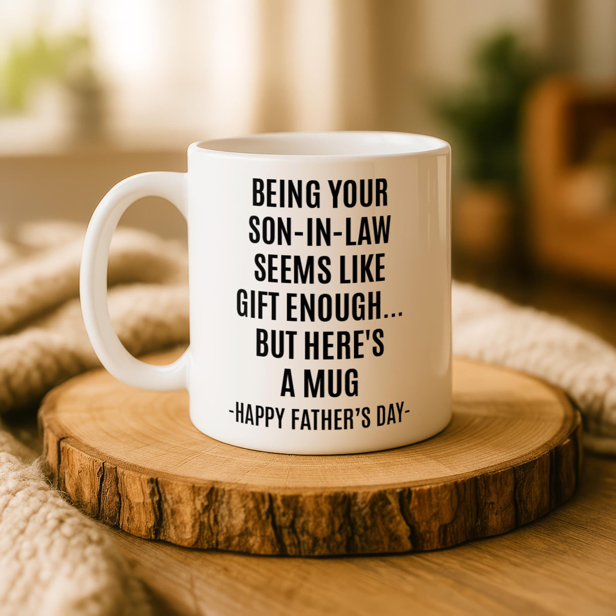 Son-in-Law Mug, Funny Father's Day Coffee Cup, Ceramic Gift