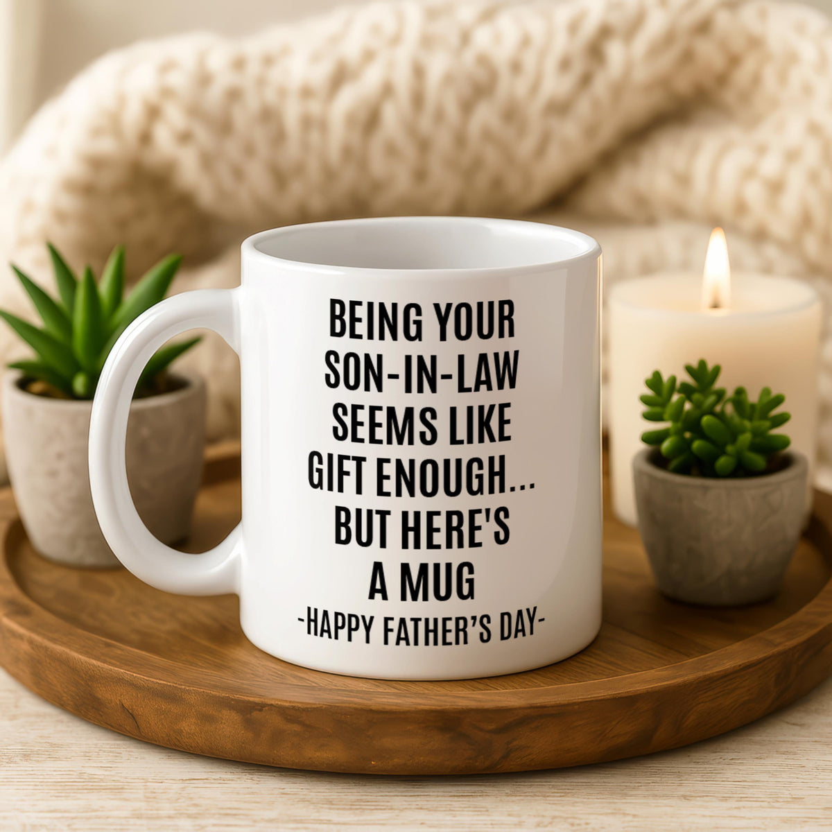 Son-in-Law Mug, Funny Father's Day Coffee Cup, Ceramic Gift
