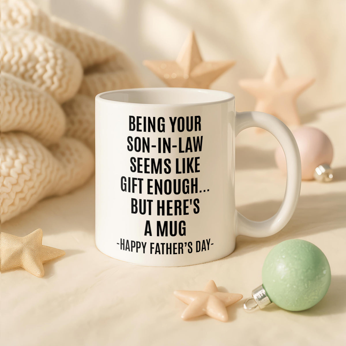 Son-in-Law Mug, Funny Father's Day Coffee Cup, Ceramic Gift