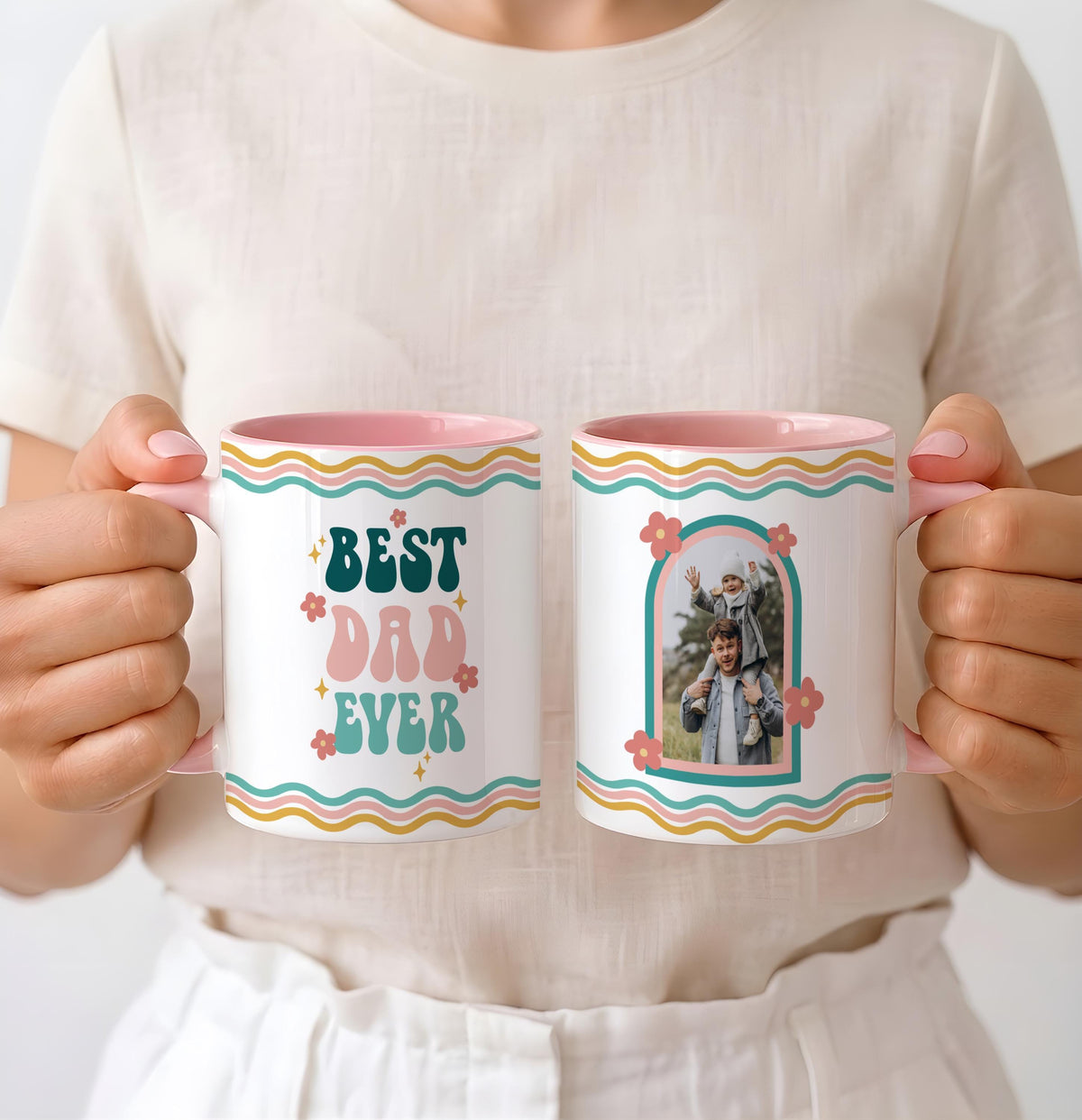 Personalized Photo Mug, Custom " Dad Ever" Ceramic Cup