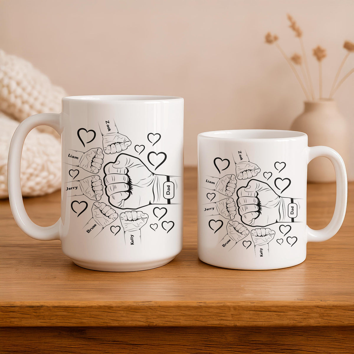 Personalized Dad Fist Bump Ceramic Mug