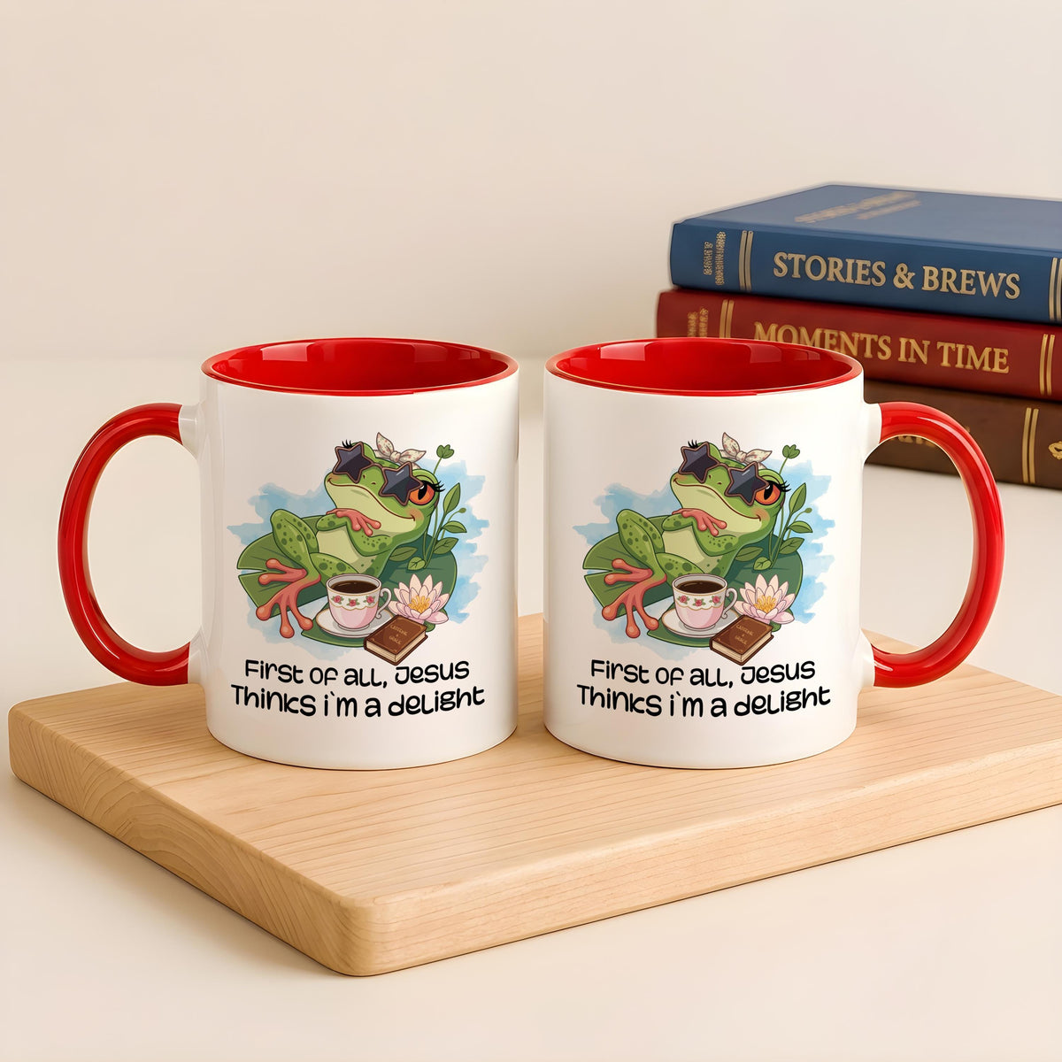 Jesus Thinks I'm a Delight Frog Mug, Funny Christian Coffee Cup, Sarcastic Gift