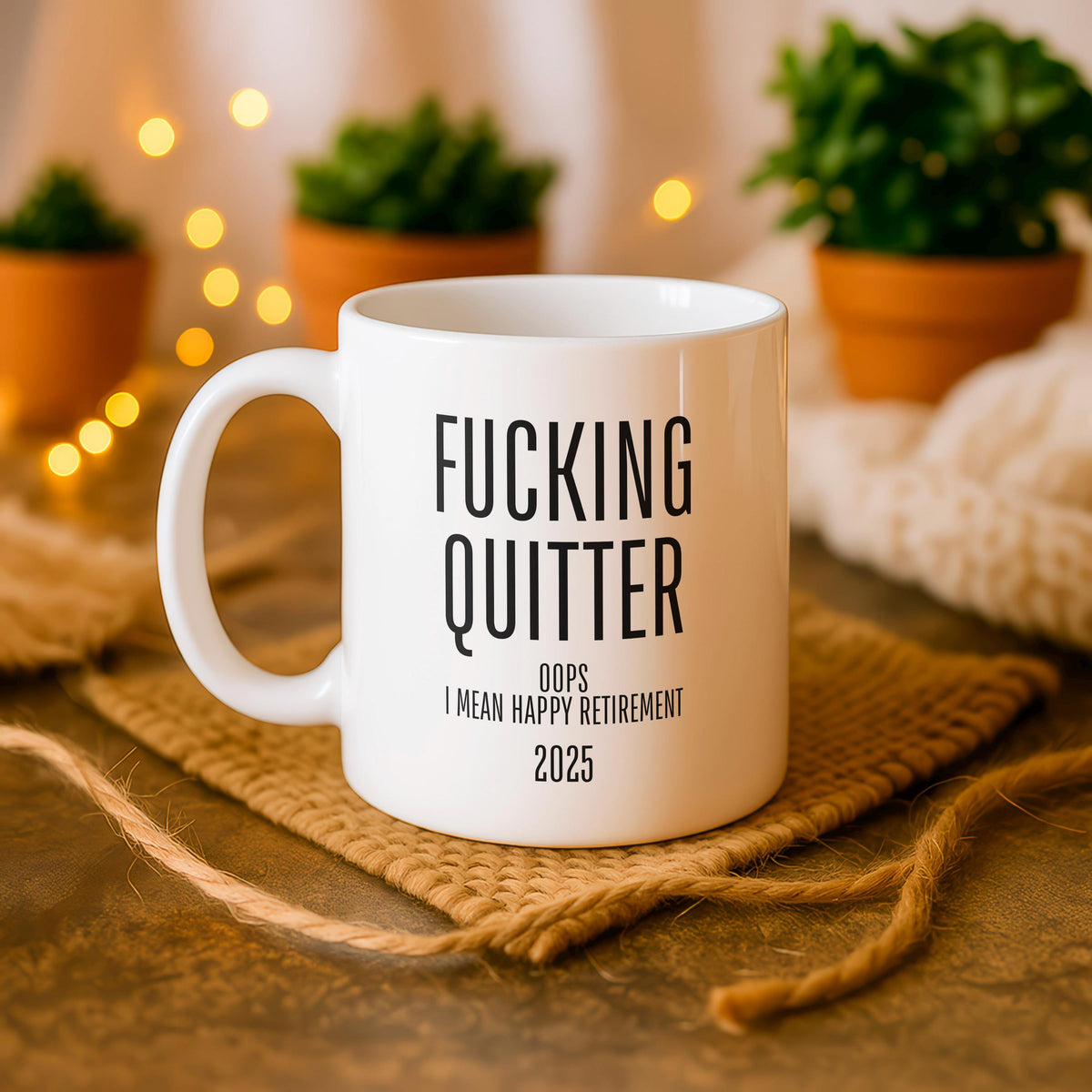 Funny Retirement Mug, Quitting Coffee Cup, Sarcastic Gag Gift for Coworker