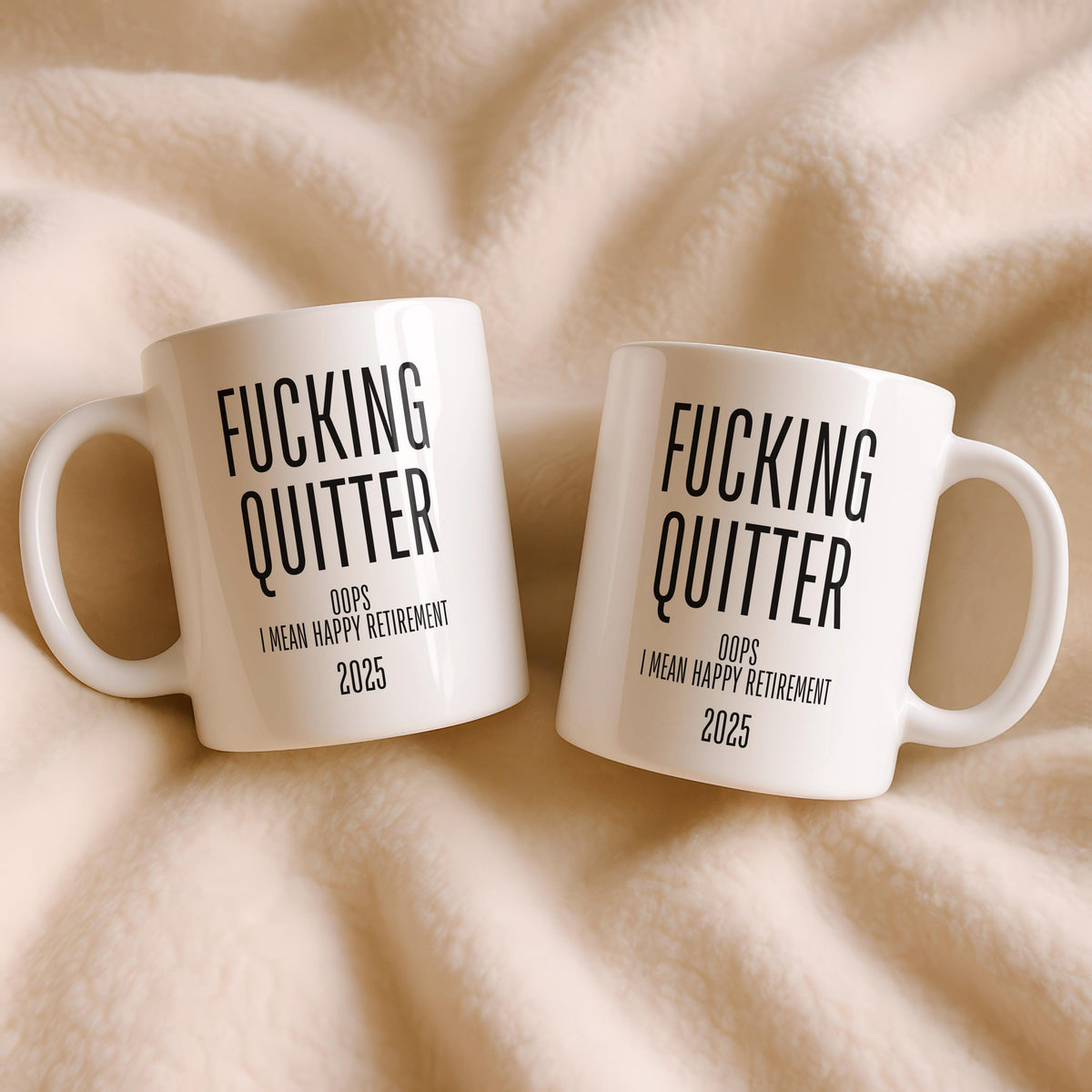 Funny Retirement Mug, Quitting Coffee Cup, Sarcastic Gag Gift for Coworker
