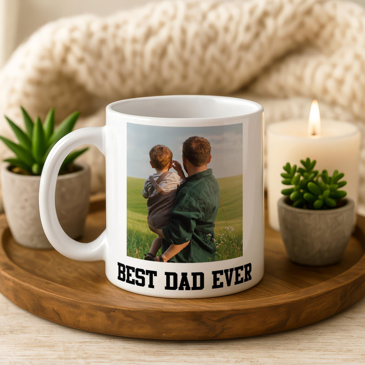 Personalized Photo Mug for Dad, Custom Picture Coffee Cup, Father's Day Memory Gift
