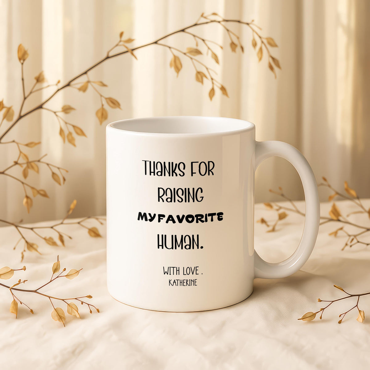 Personalized Mother-in-Law Mug, Custom Ceramic Coffee Cup, Gift for MIL