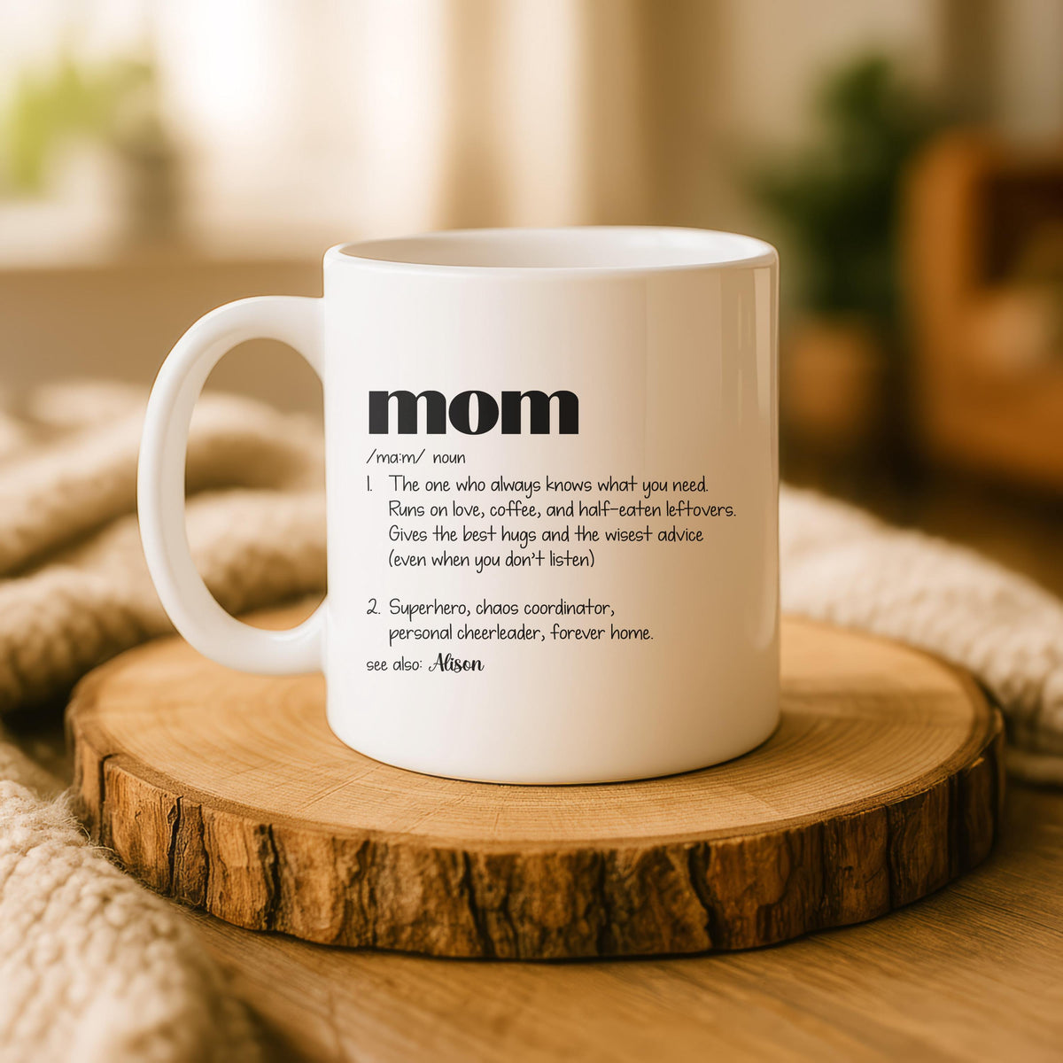 Custom Mom Definition Mug, Funny Mother's Day Ceramic Coffee Cup