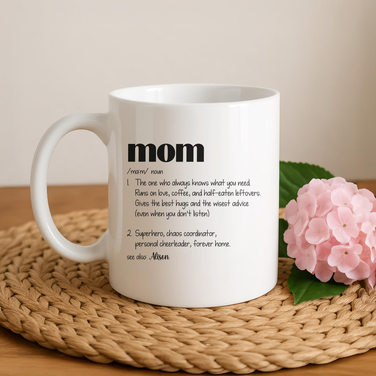 Custom Mom Definition Mug, Funny Mother's Day Ceramic Coffee Cup