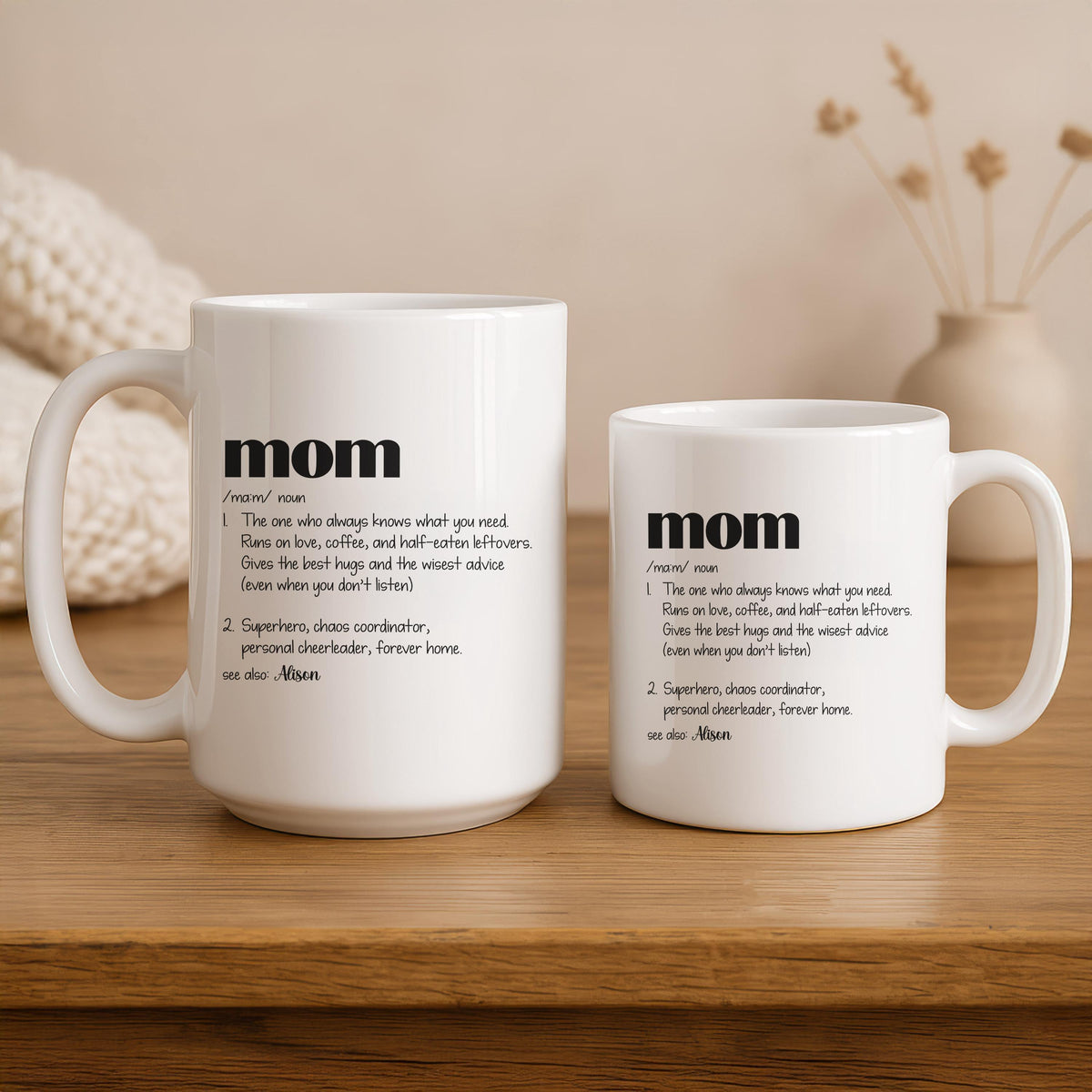 Custom Mom Definition Mug, Funny Mother's Day Ceramic Coffee Cup