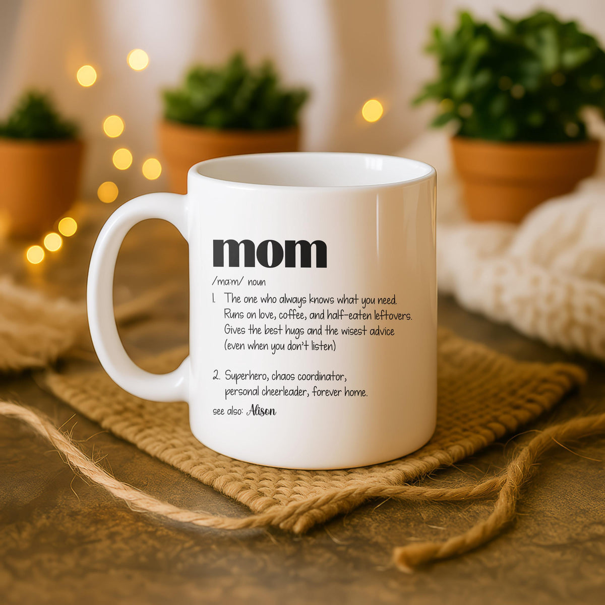 Custom Mom Definition Mug, Funny Mother's Day Ceramic Coffee Cup