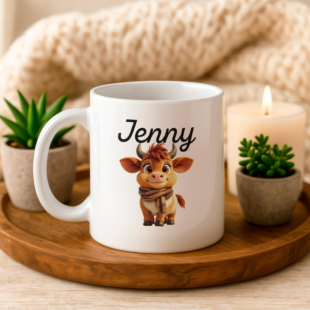 Personalized Highland Cow Ceramic Mug