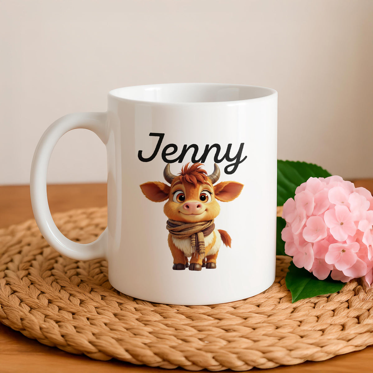 Personalized Highland Cow Ceramic Mug