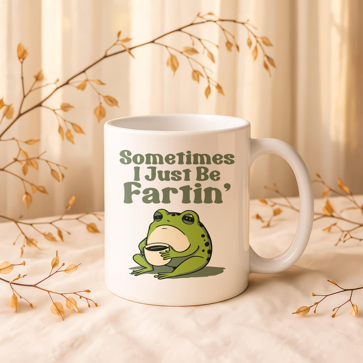 Funny Frog Coffee Mug, Sarcastic Meme Tea Cup, Ceramic Gift for Friend