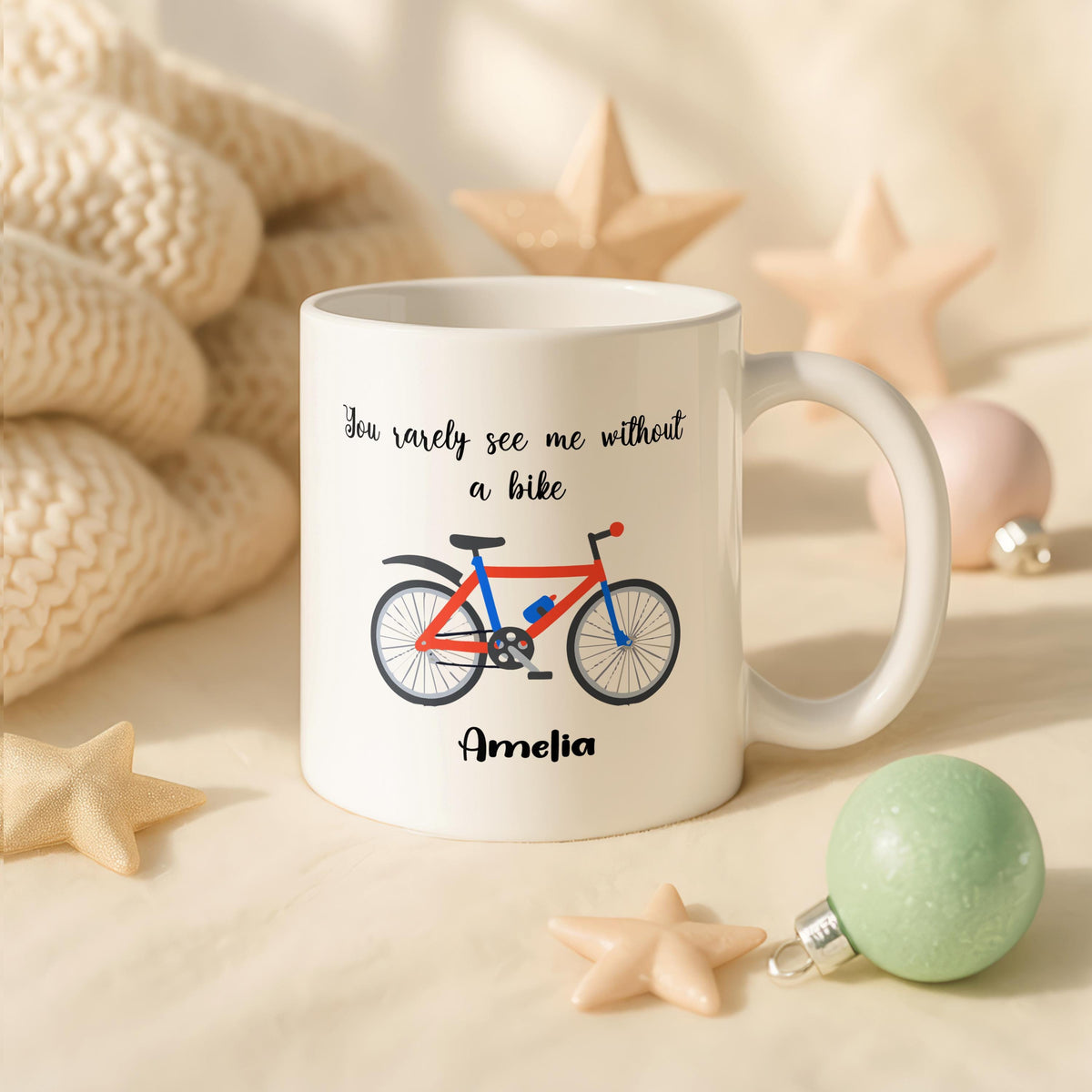 Custom Bicycle Lover Mug, Personalized Cyclist Coffee Cup (11oz/15oz)