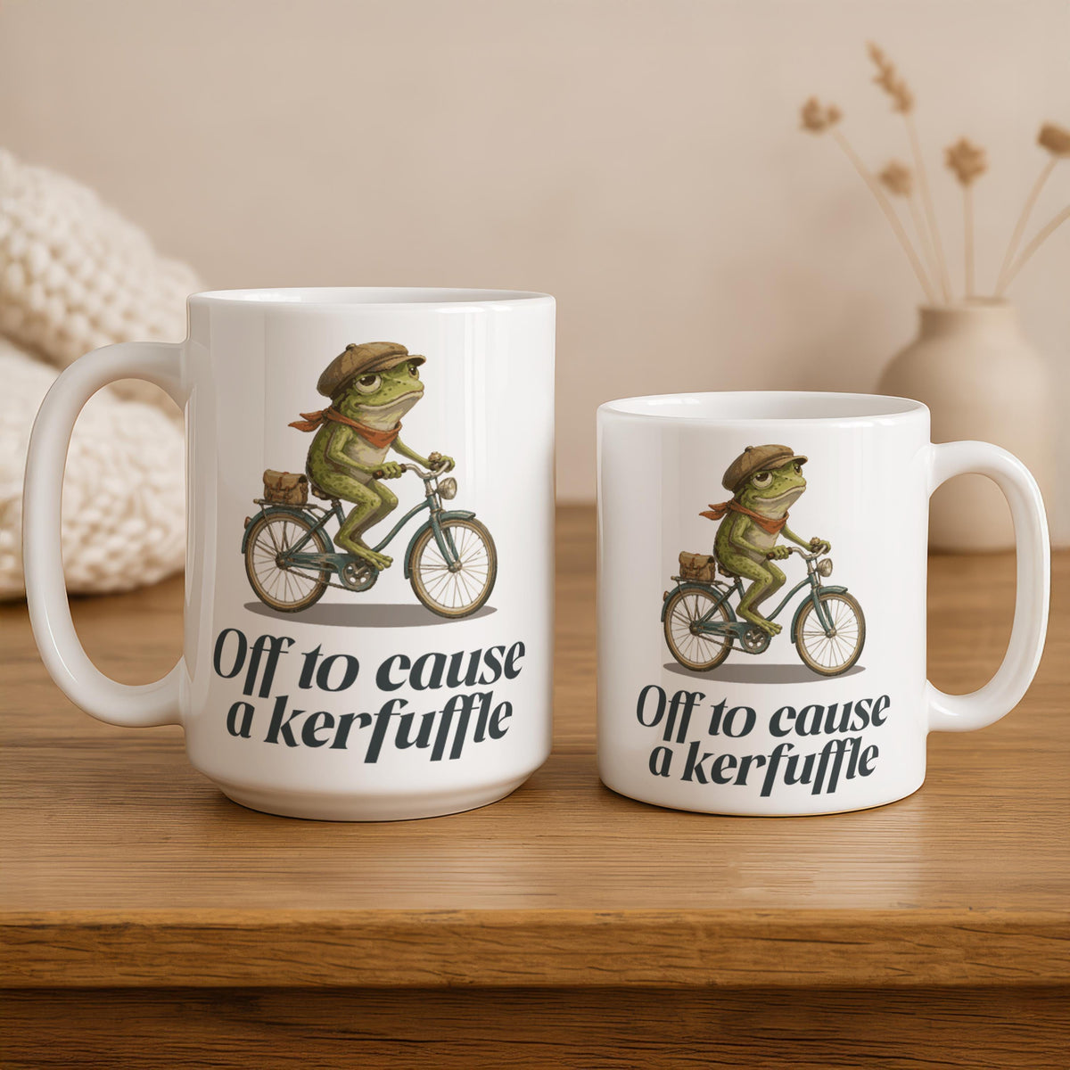 Frog Coffee Mug, Whimsical Animal Ceramic Cup, Funny Gift