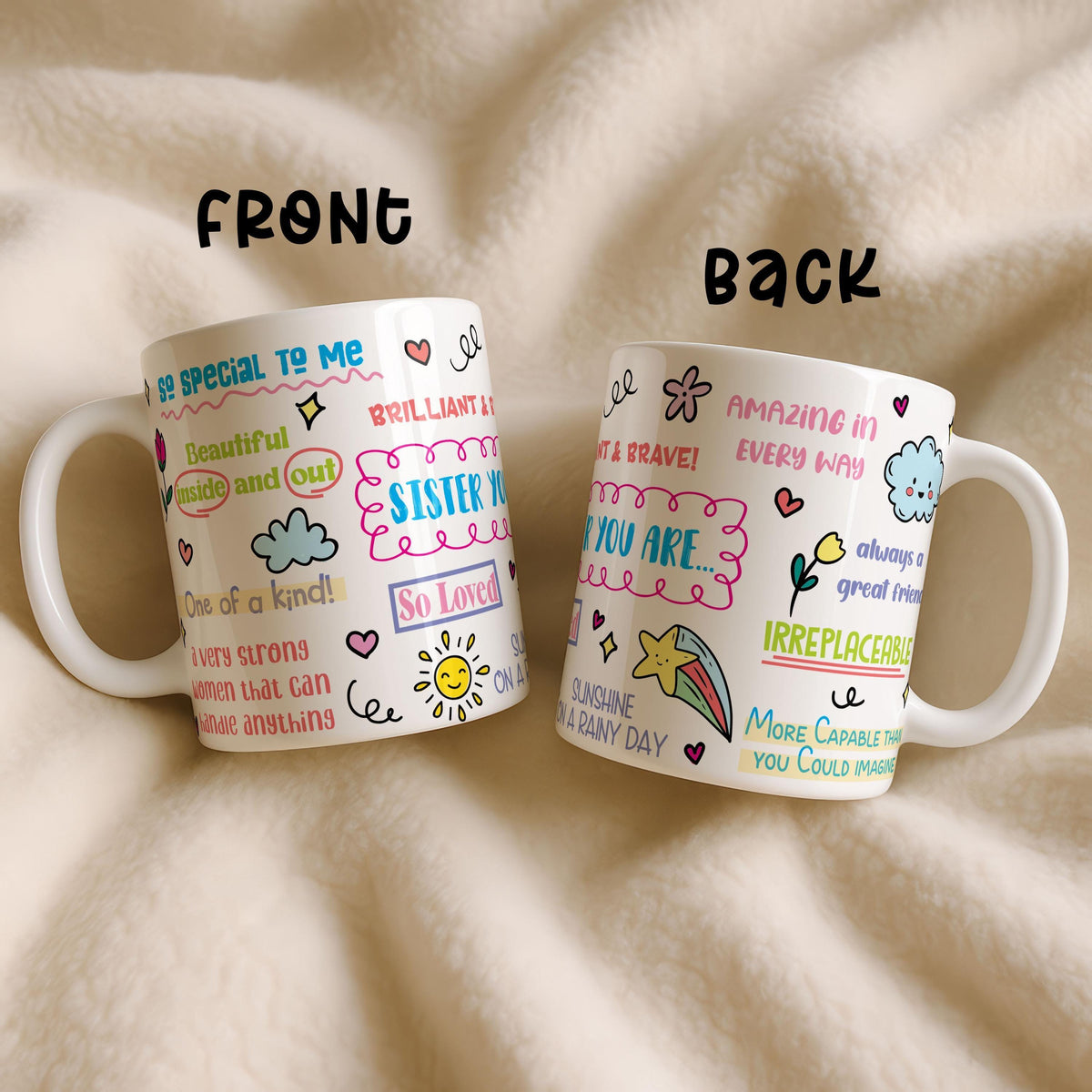 Sister Affirmation Ceramic Mug, Positive Quote Coffee Cup, Inspirational Tea Mug, Encouraging Gift