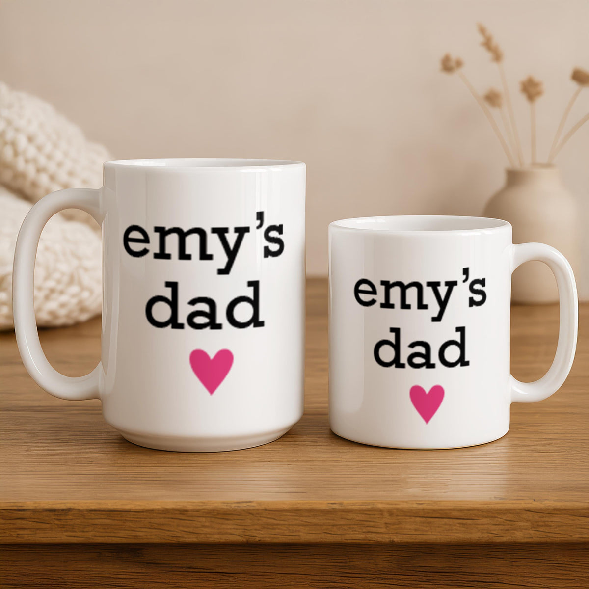 Personalized Dad Mug, Custom Child Name Coffee Cup, Father's Day Gift
