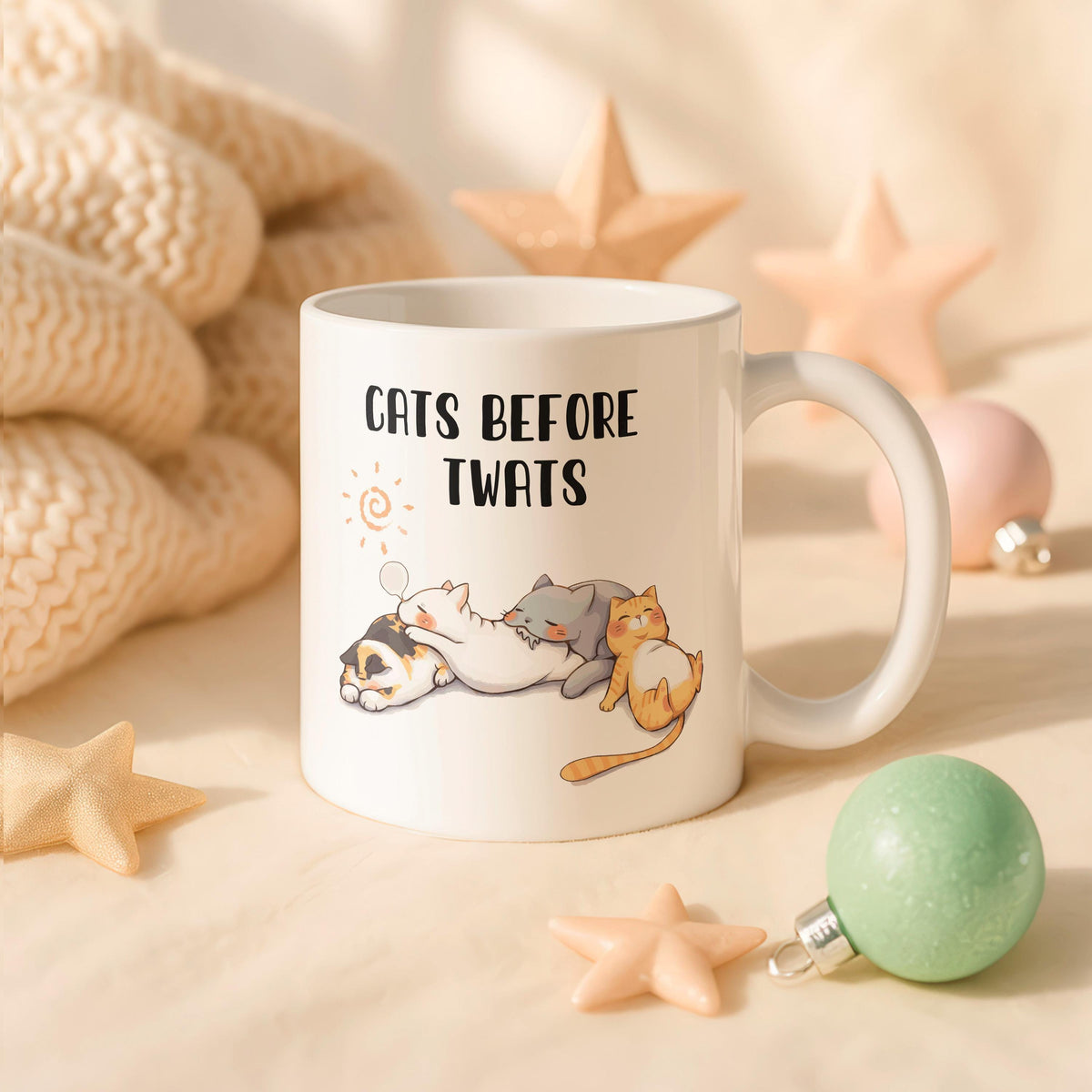 Cats Before People Ceramic Mug, Funny Cat Lover Gift, Sarcastic Animal Tea Cup