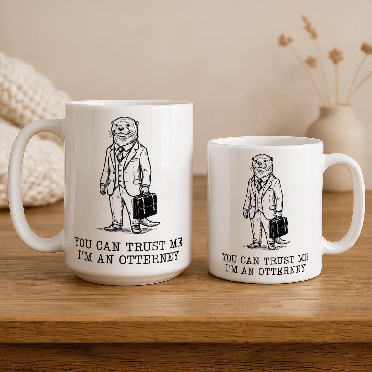 Attorney Otter Mug, Law School Graduation Gift, Lawyer Coffee Cup