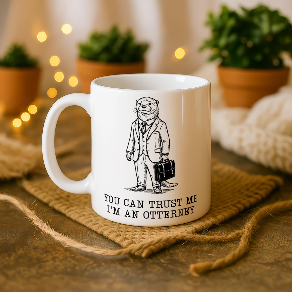 Attorney Otter Mug, Law School Graduation Gift, Lawyer Coffee Cup