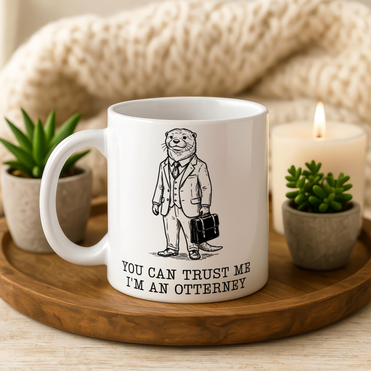 Attorney Otter Mug, Law School Graduation Gift, Lawyer Coffee Cup