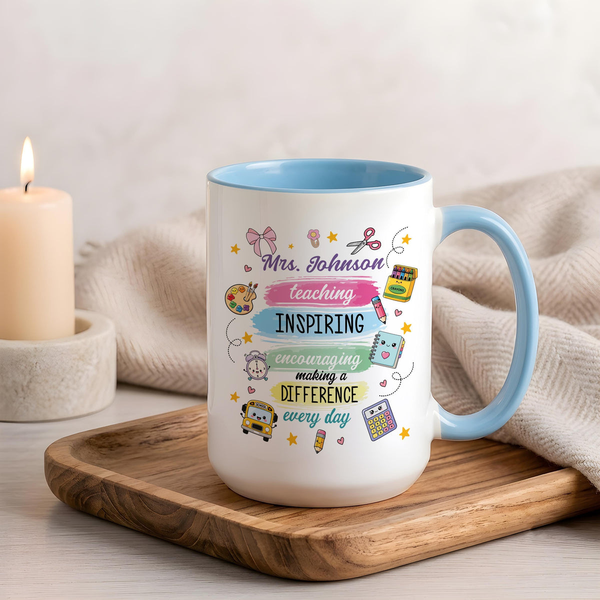 Personalized Teacher Mug, Custom Name Coffee Cup, Inspiring Gift