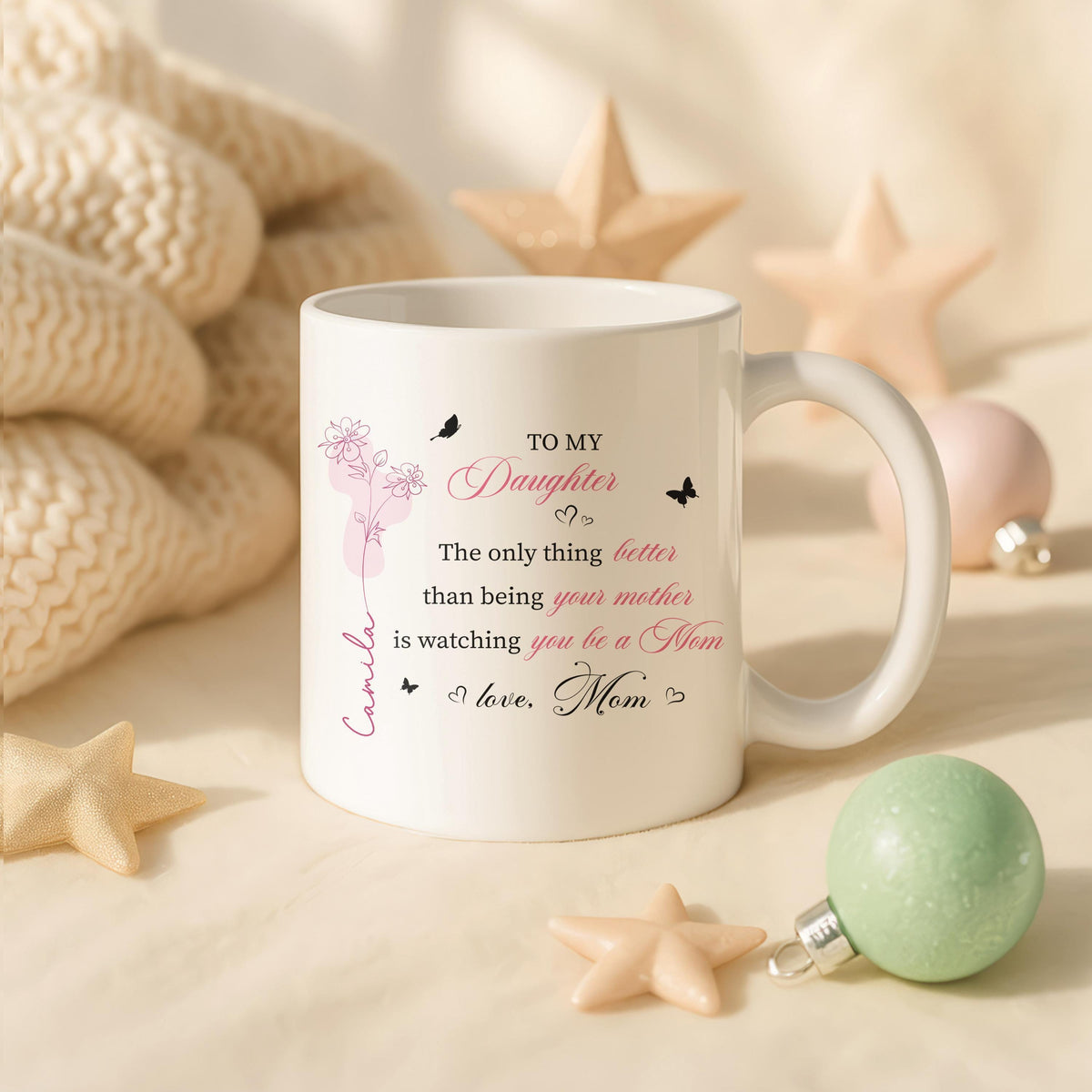 Personalized To My Daughter Ceramic Mug, Mother Daughter Coffee Cup
