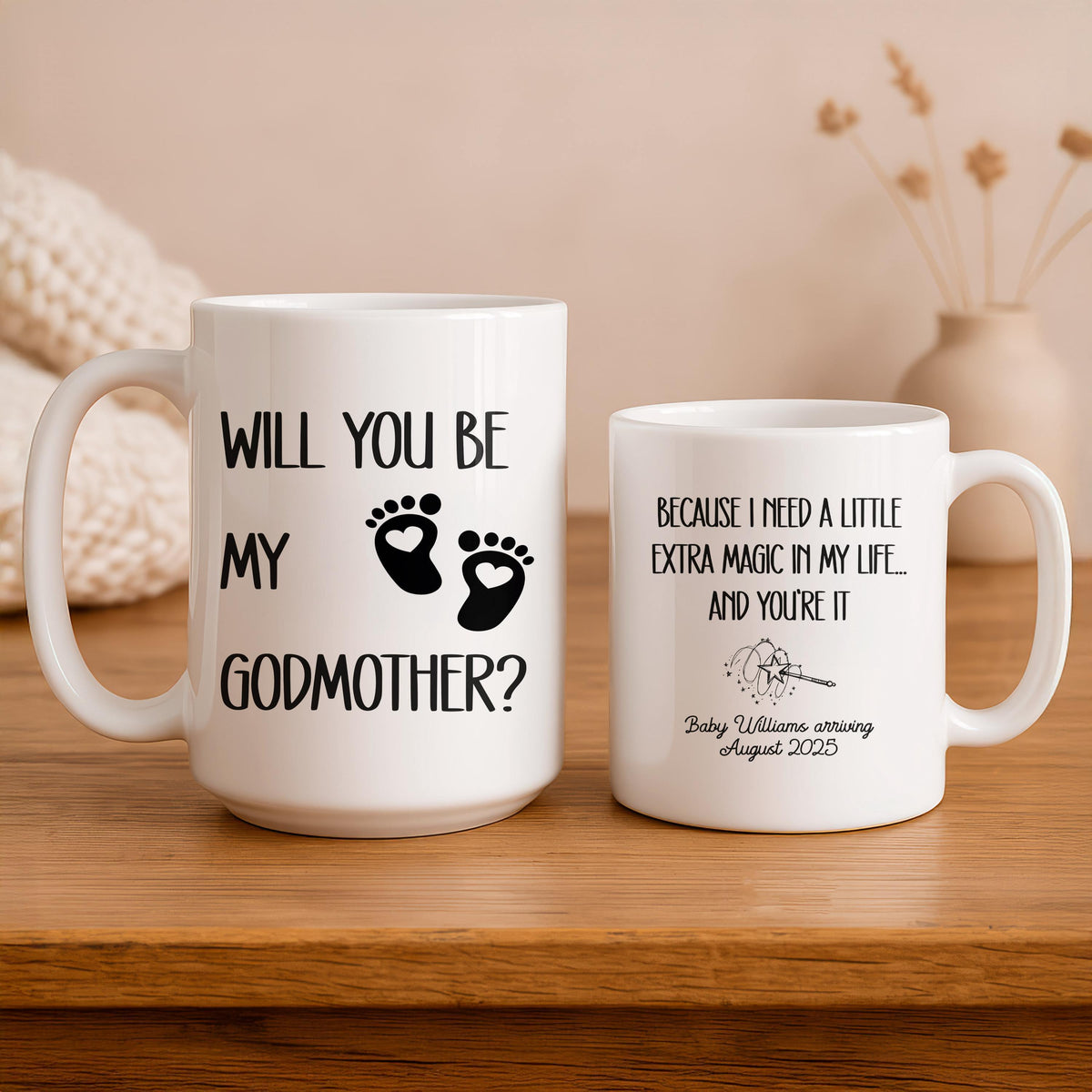 Will You Be My Godmother Mug, Pregnancy Announcement Coffee Cup, Ceramic Proposal Mug