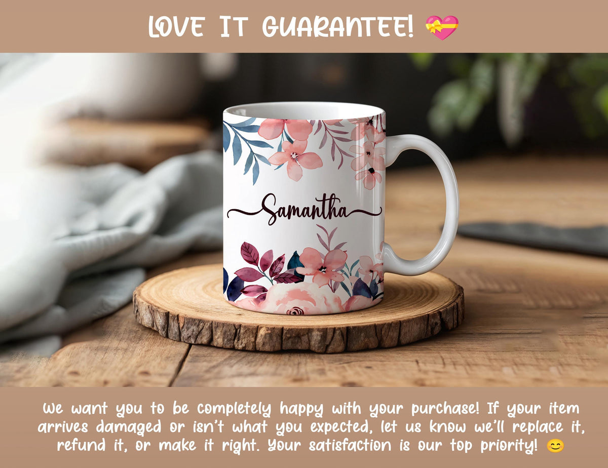 Custom Text Ceramic Mug, Personalized Coffee Cup, 11oz or 15oz (Sublimation)