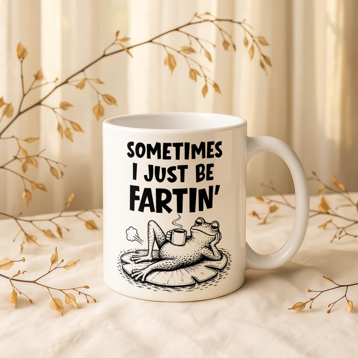 Funny Frog Coffee Mug, Humorous Animal Tea Cup, Gag Gift for Friends