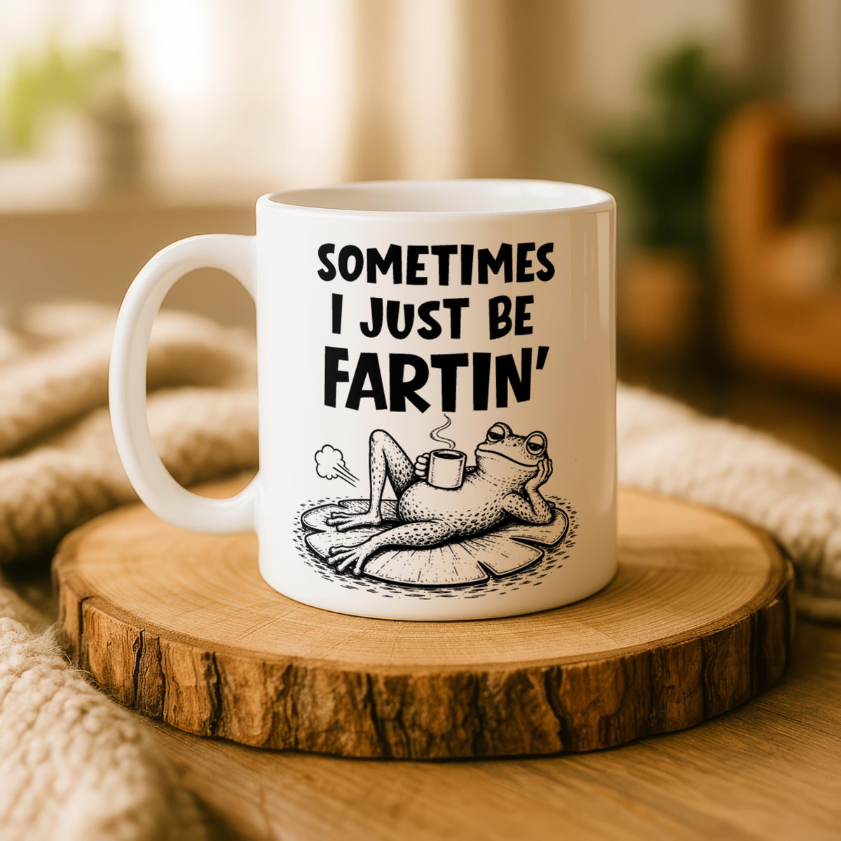 Funny Frog Coffee Mug, Humorous Animal Tea Cup, Gag Gift for Friends