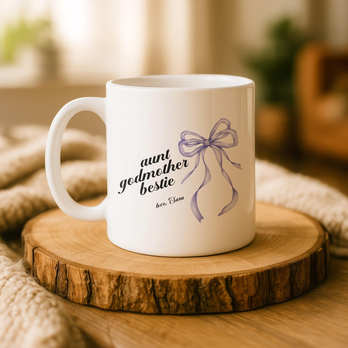 Personalized Godmother Coffee Mug, Aunt Bestie Ceramic Cup, Gift from Godchild