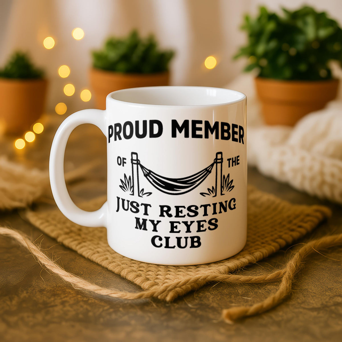 Funny Resting Eyes Club Mug, Dad Coffee Cup, Grandpa Gift, Father's Day Humor