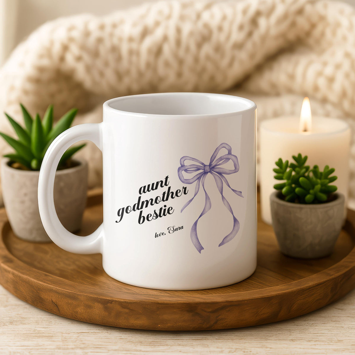 Personalized Godmother Coffee Mug, Aunt Bestie Ceramic Cup, Gift from Godchild