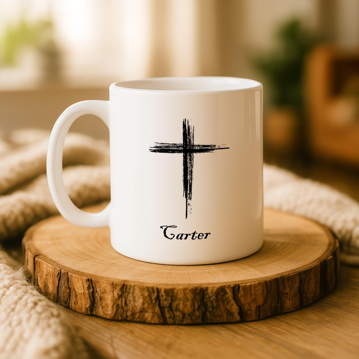 Personalized Christian Coffee Mug, Faith Cup, Custom Name Ceramic Tea Mug