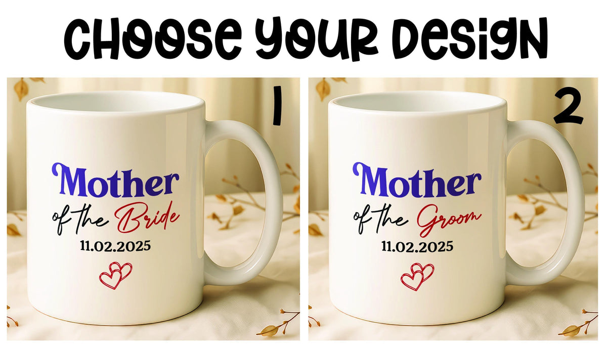 Custom Mother of the Bride Ceramic Mug, Personalized Wedding Coffee Cup