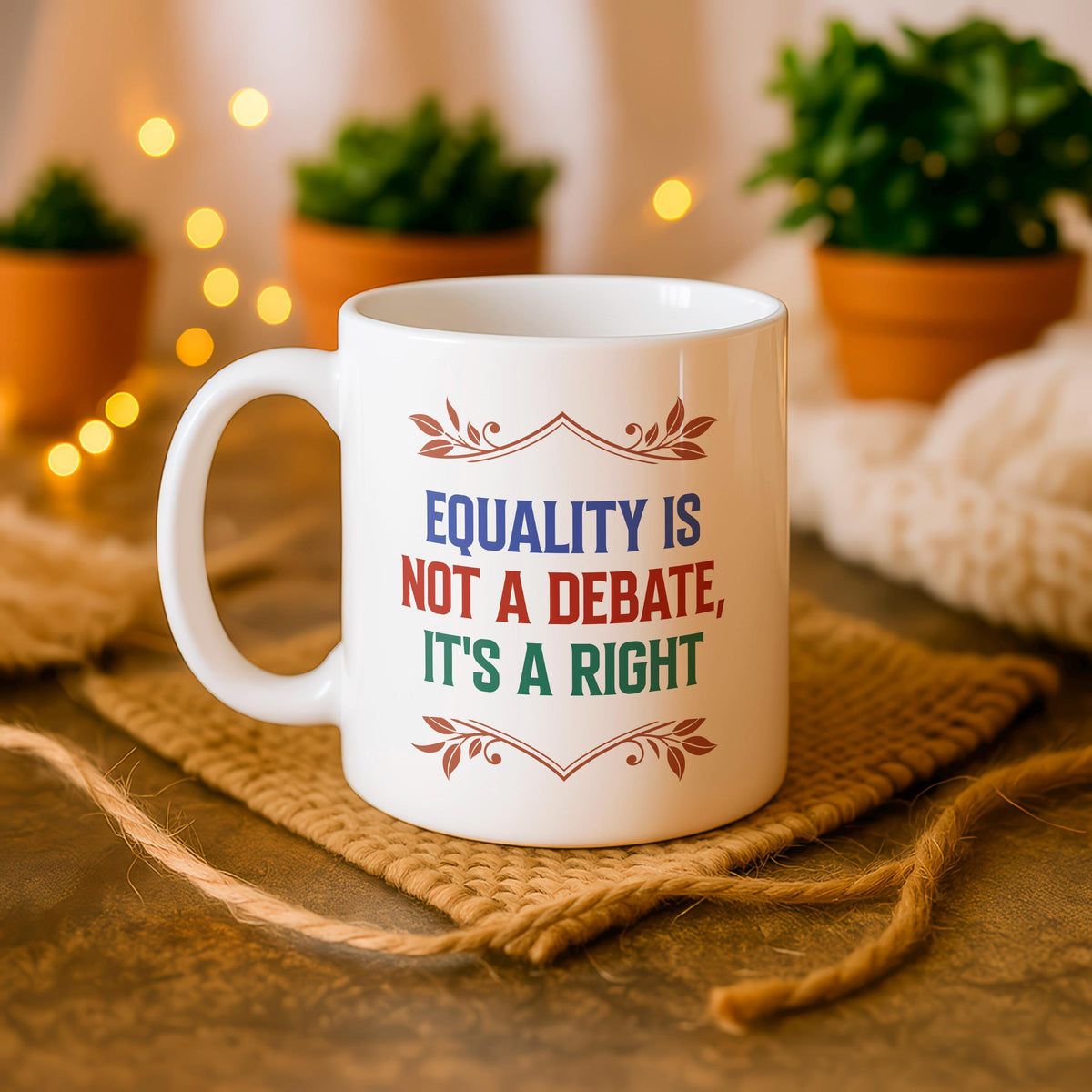 Equality Mug, Human Rights Coffee Cup, Social Justice Ceramic Mug, Activist Gift
