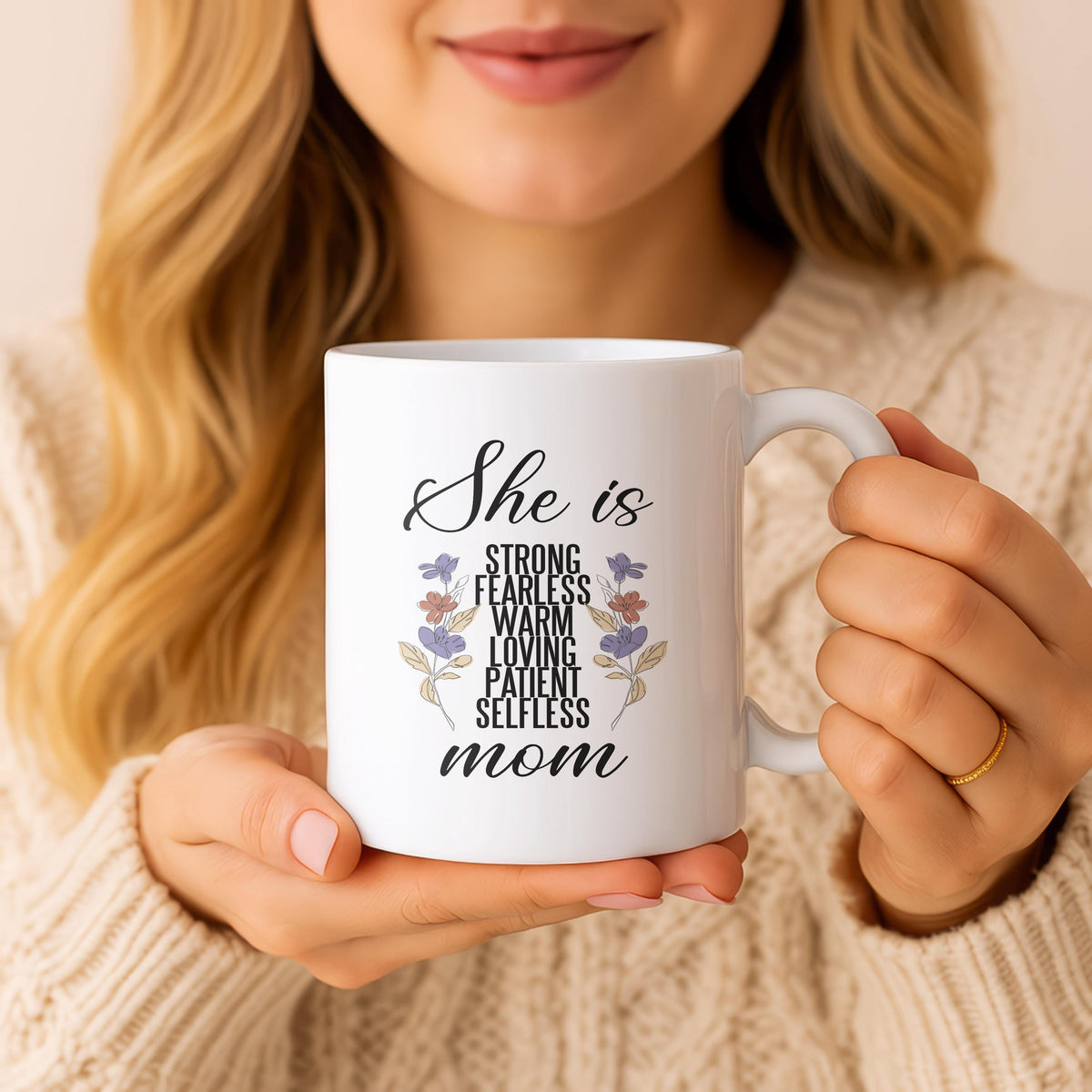 Inspirational Mom Ceramic Mug, Motherhood Gift, Customizable Coffee Cup