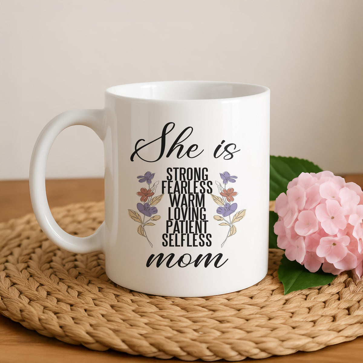 Inspirational Mom Ceramic Mug, Motherhood Gift, Customizable Coffee Cup