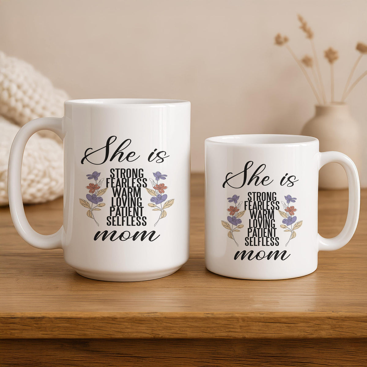 Inspirational Mom Ceramic Mug, Motherhood Gift, Customizable Coffee Cup