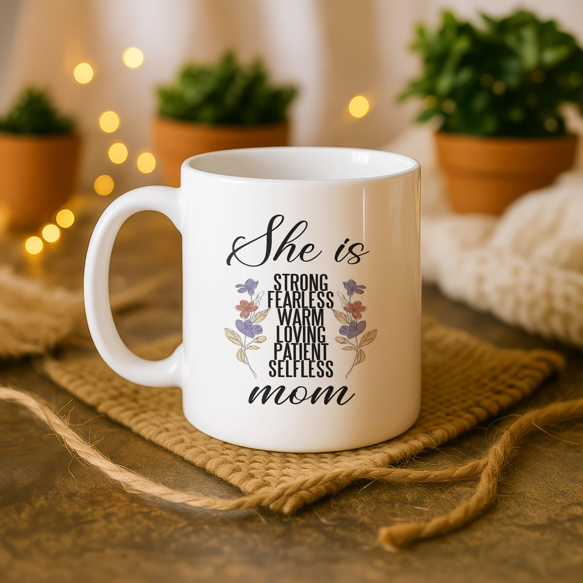 Inspirational Mom Ceramic Mug, Motherhood Gift, Customizable Coffee Cup