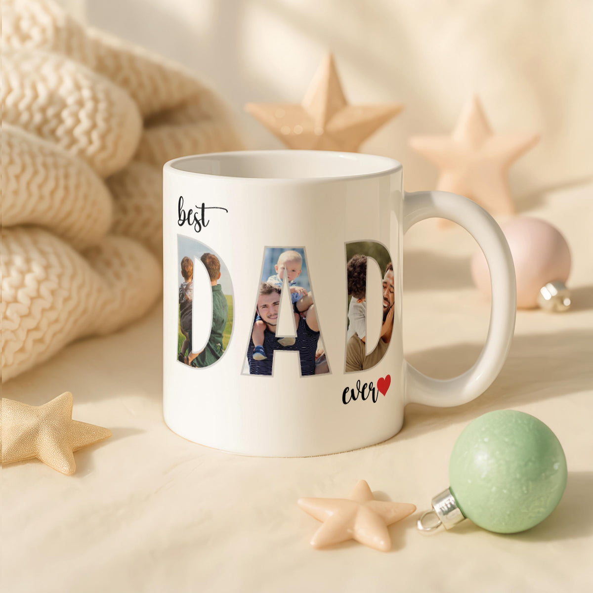 Personalized Photo Collage Dad Mug, Custom Father's Day Coffee Cup
