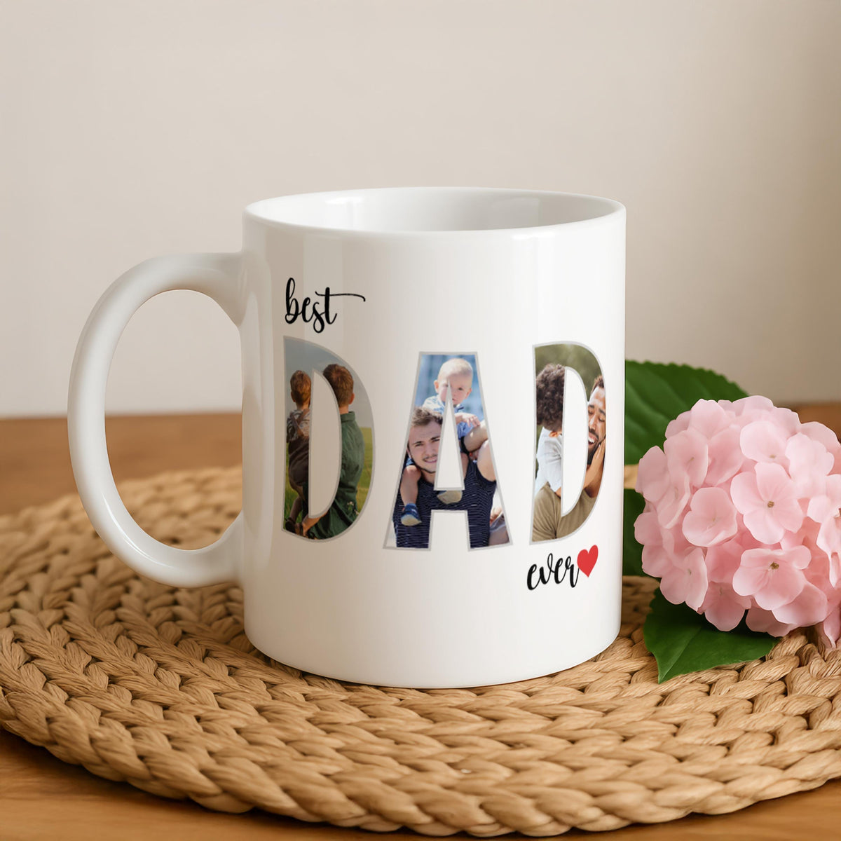 Personalized Photo Collage Dad Mug, Custom Father's Day Coffee Cup