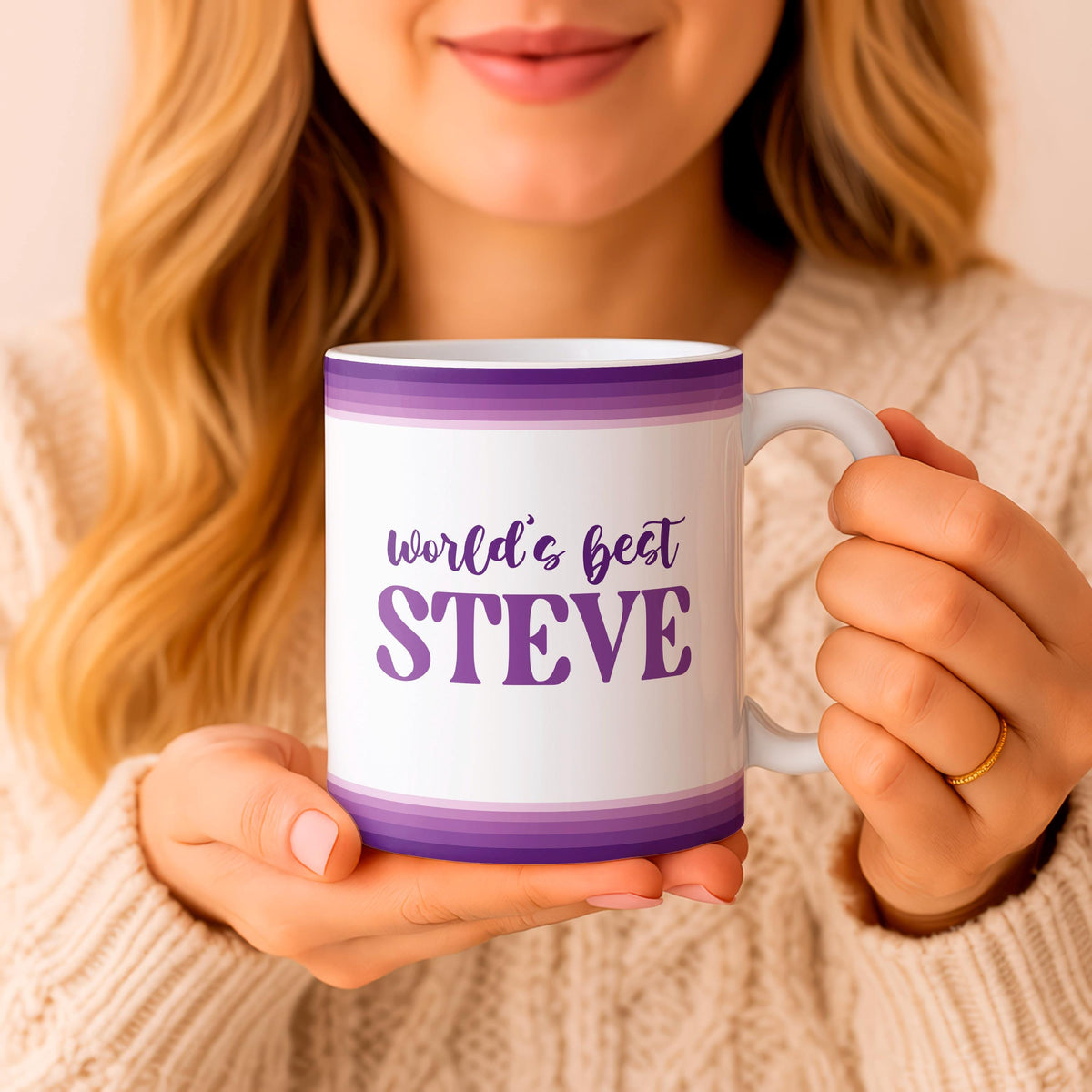 Personalized Name Ceramic Mug, World's Steve Coffee Cup