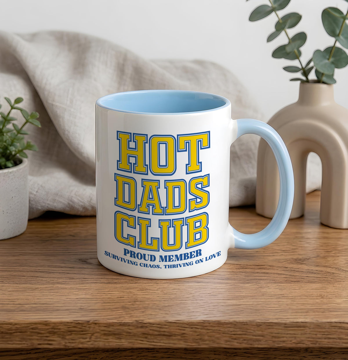 Hot Dads Club Mug, Funny Father's Day Gift, Customizable Ceramic Coffee Cup