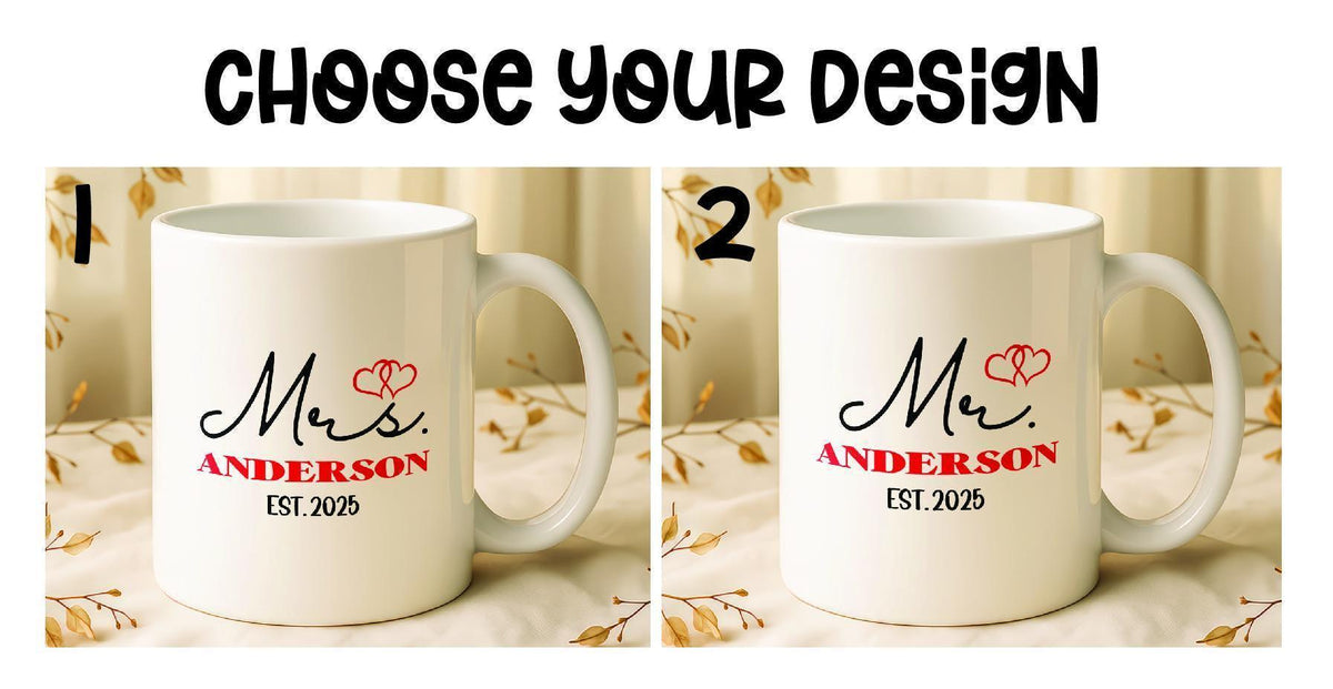 Personalized Mrs. Coffee Mug, Custom Name Ceramic Cup, Bridal Shower Gift
